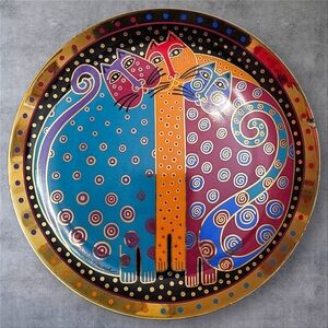Laurel Burch Freckled Felines Porcelain Plate